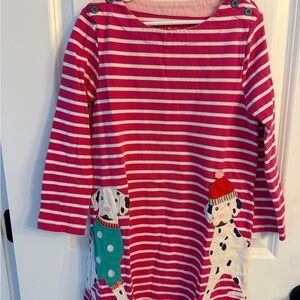 Mini Boden Pink and White Striped Dress
